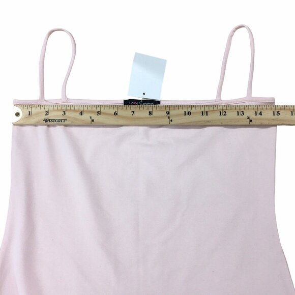 Slip Tank Dress Women Medium Bodycon Camisole Tank Pastel Pink dolette kawaii - Picture 5 of 7